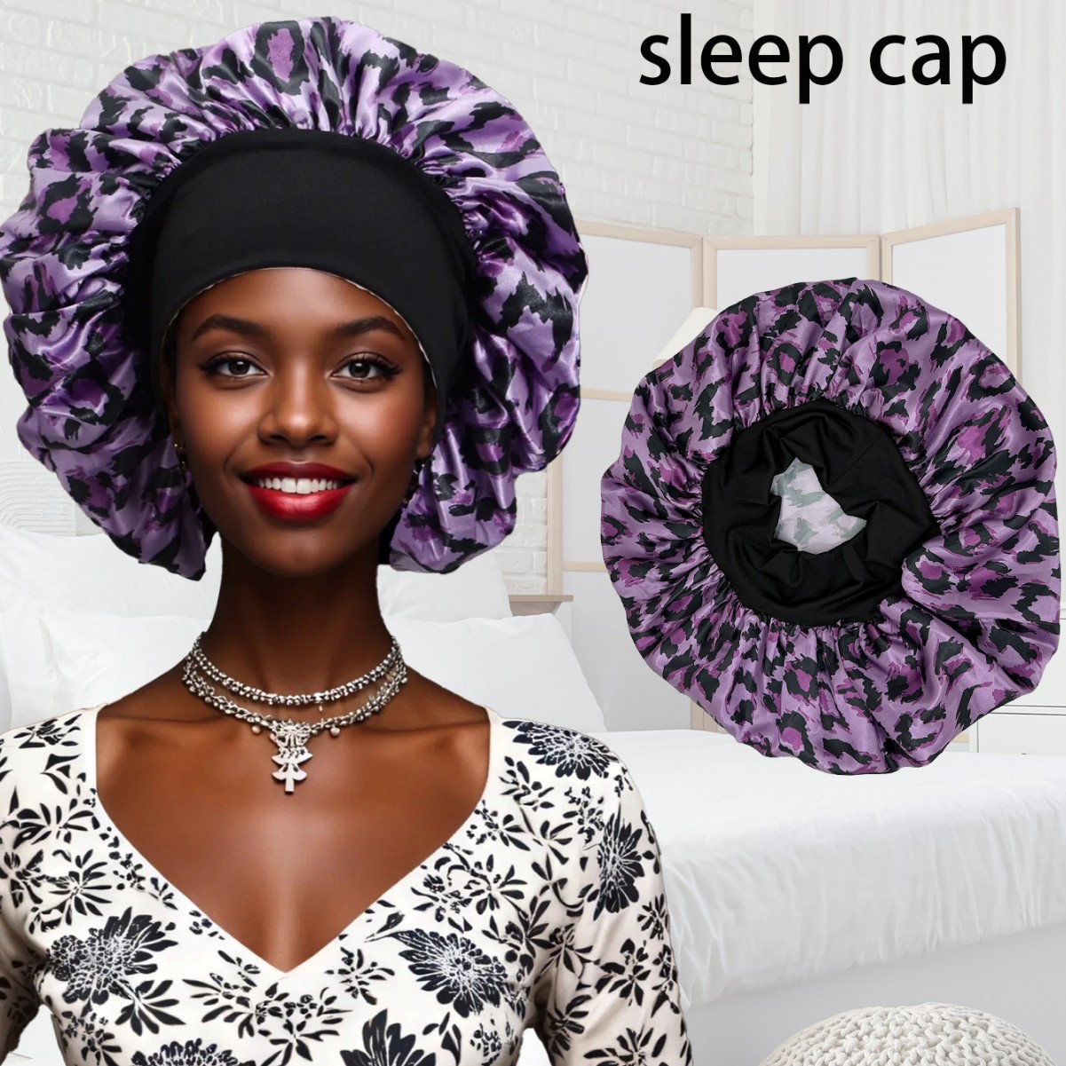 Hair Care Sunsilk - Bonnet rond en soie synthétique élastique